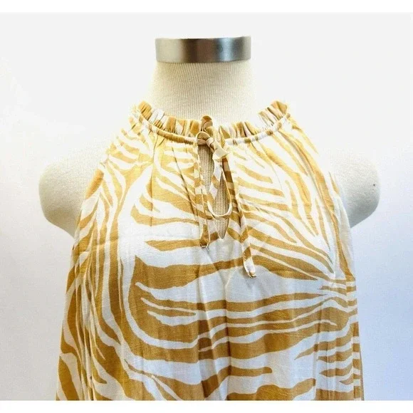 NWT NINE WEST Women Sleeveless Keyhole Full Length Lined Brown Maxi Dress Size L - Picture 2 of 11